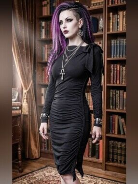 Psylo Black Organic Cotton Dress Size 2